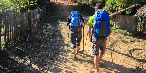 Tourist come to trekking on mountain