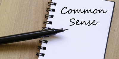 Common sense write on notebook